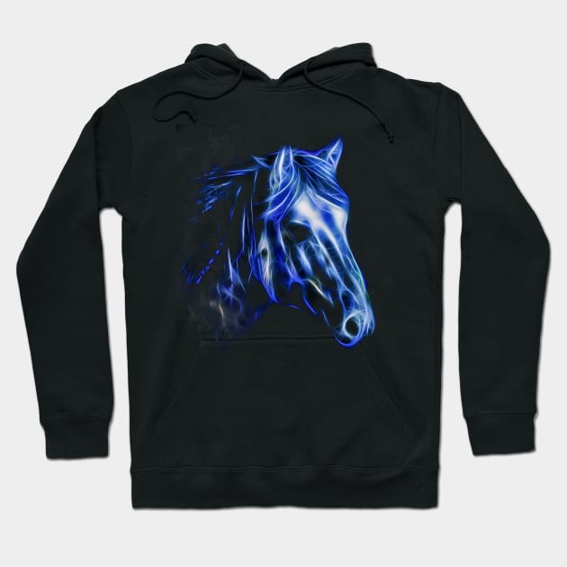 Blue Horse Art Hoodie by SKornackiArt